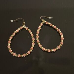 pink and gold earrings